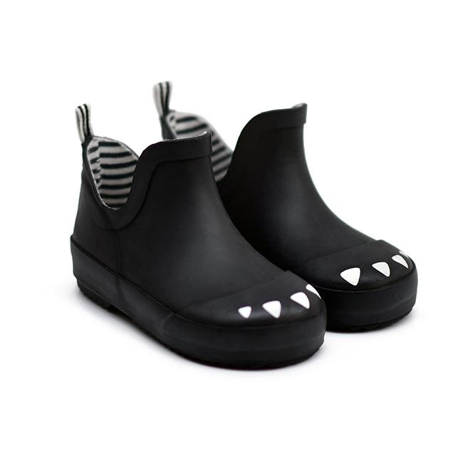 Boxbo dinosaur rain boots kids-black-dinosaur rain boots