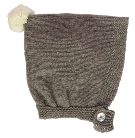 Cashmere pom pom bonnet baby-cashmere-pom-pom-bonnet