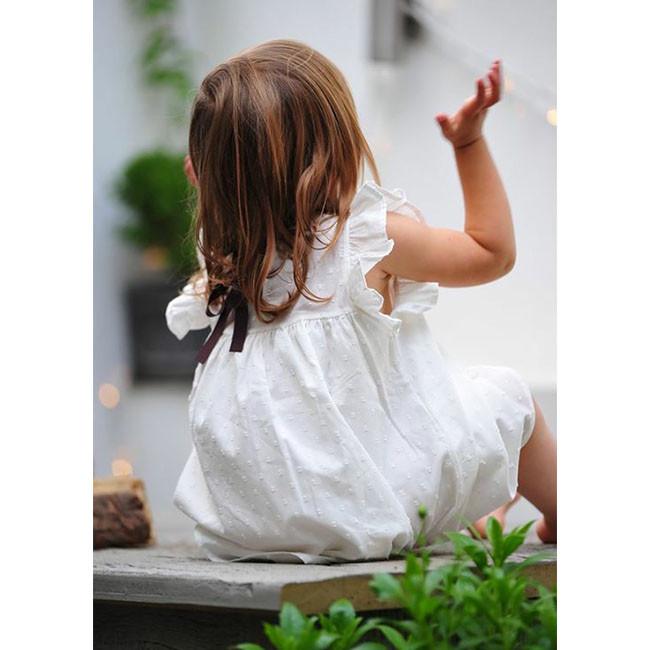 White dots dress girls-white-bow-dress