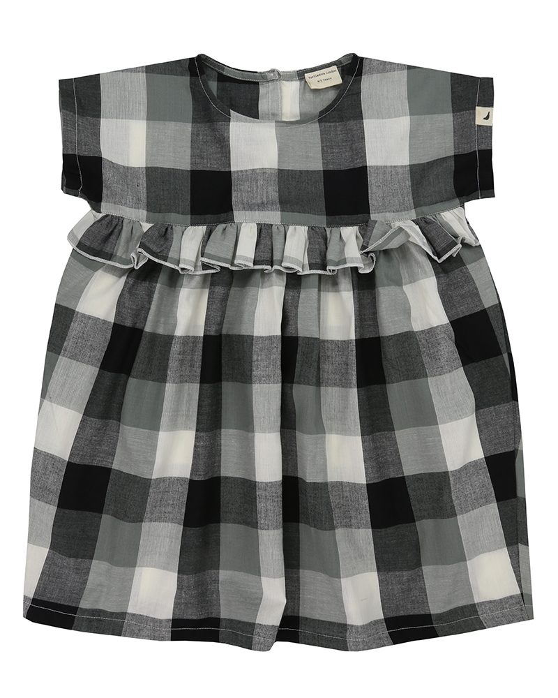 Check woven dress black-check-kids-dress