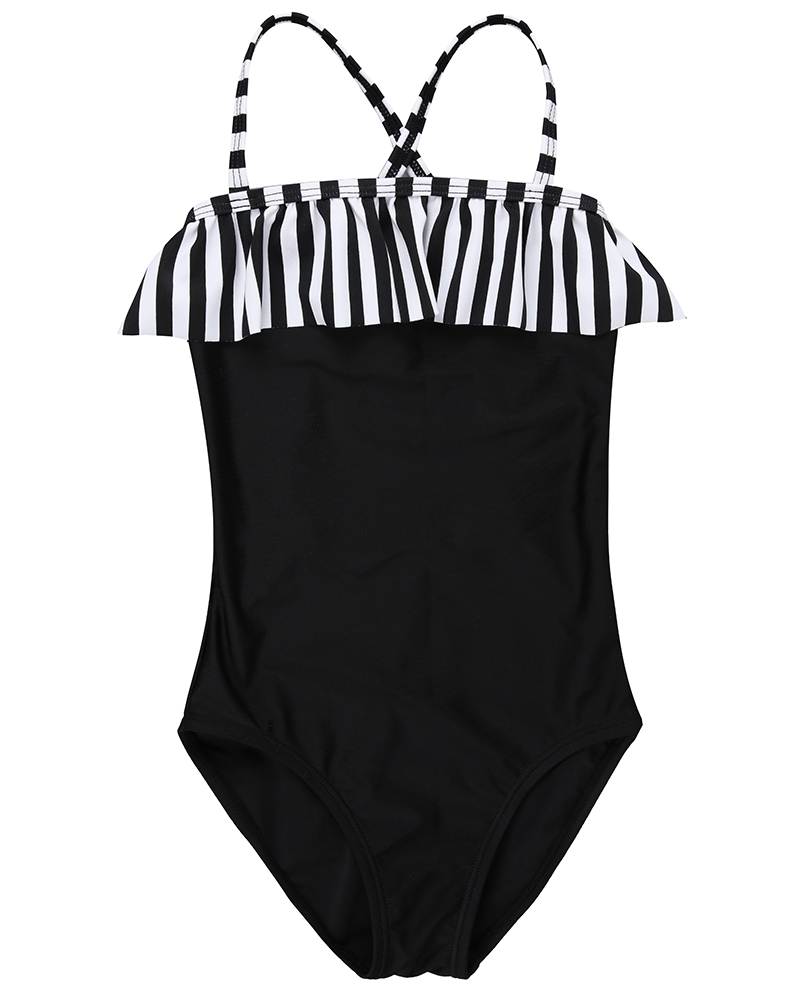 Stripe frill costume kids-stripe-frill-swimsuit