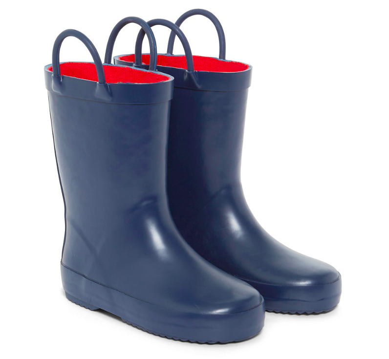 Navy pull on wellies kids-navy-pull-on-wellies
