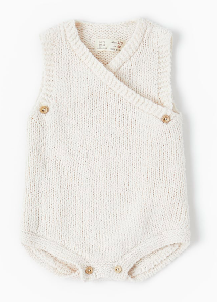 Crossover knit romper baby-knit-romper