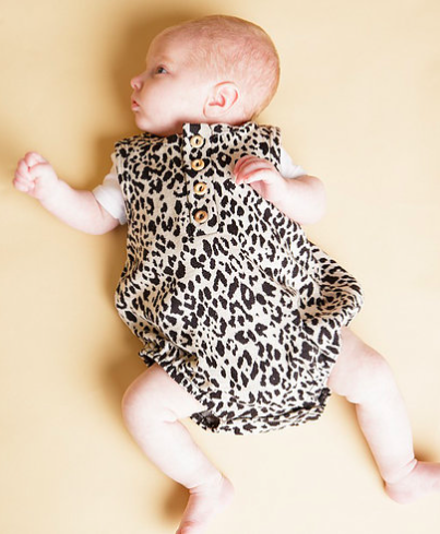 Snow leopard bubble onesie leopard-romper