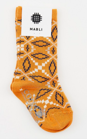 Bronze knee high kids socks orange-kids-socks