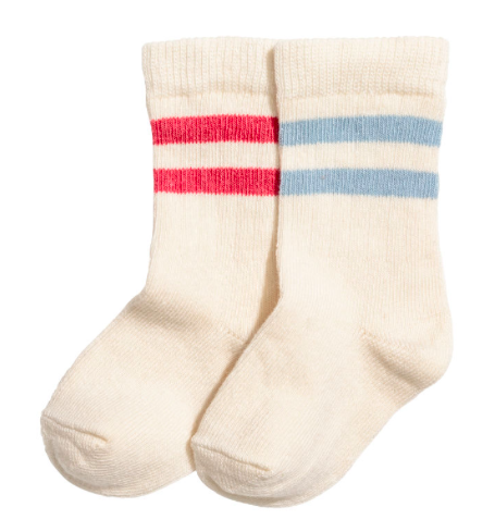Natural white socks kids-stripe-socks