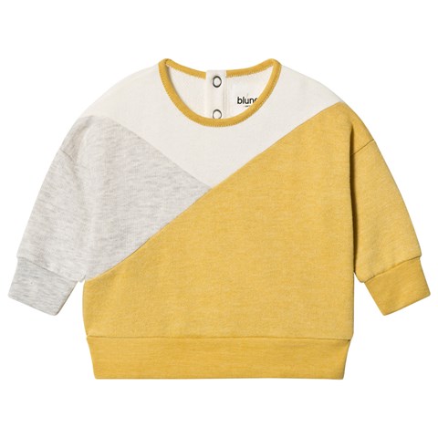 Gru and soleil sweater yellow-colour-block-sweater