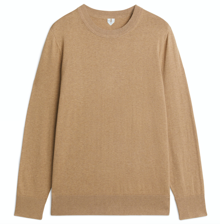 Cotton cashmere jumper arket-mens-camel-sweater