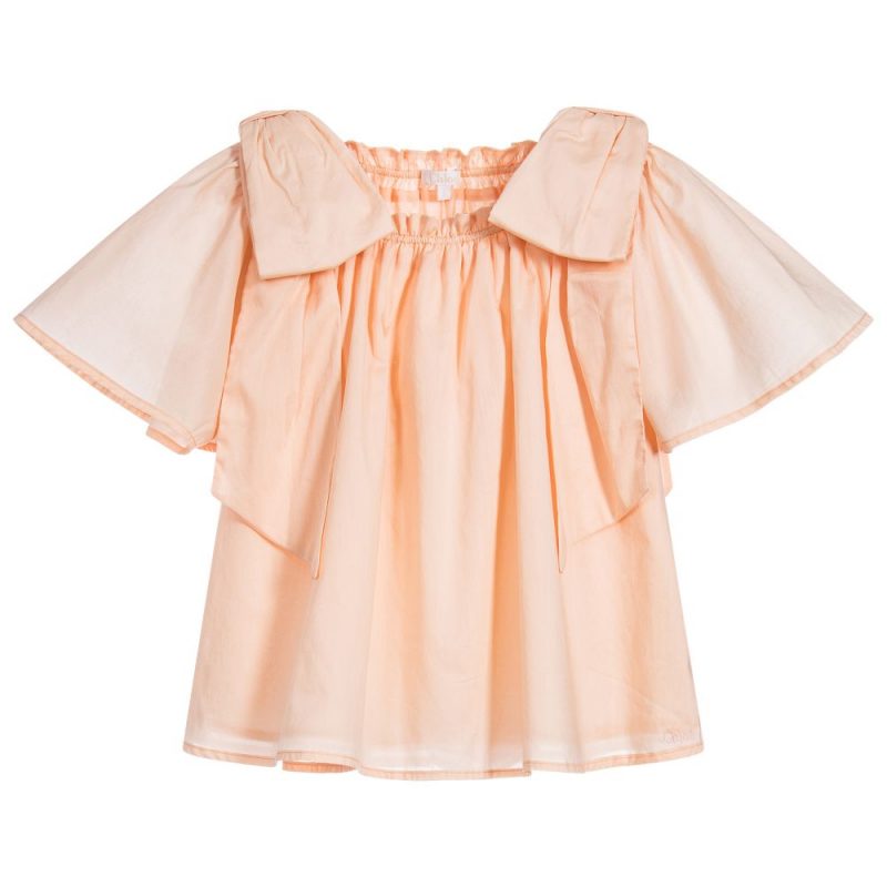 Pink ruffle blouse chloe-girls-pink-ruffle-blouse