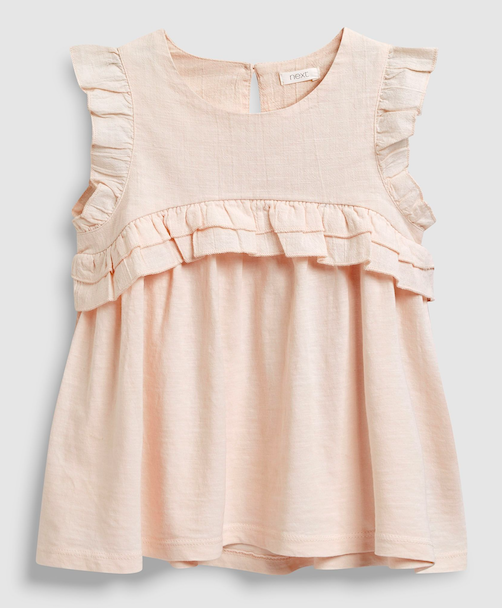 Pink frill short sleeve blouse pink-ruffle-blouse
