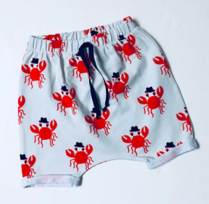 crab-print-harem-shorts