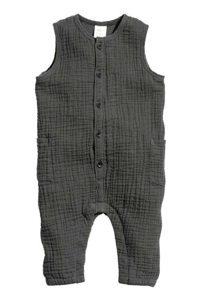 Sleeveless romper suit black-sleeveless-romper