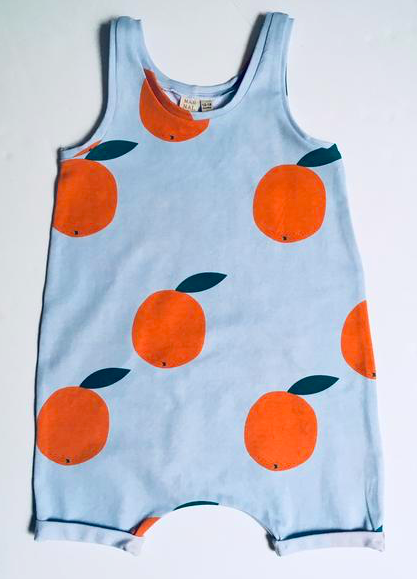 Clementine sun romper fruit-print-sun-romper