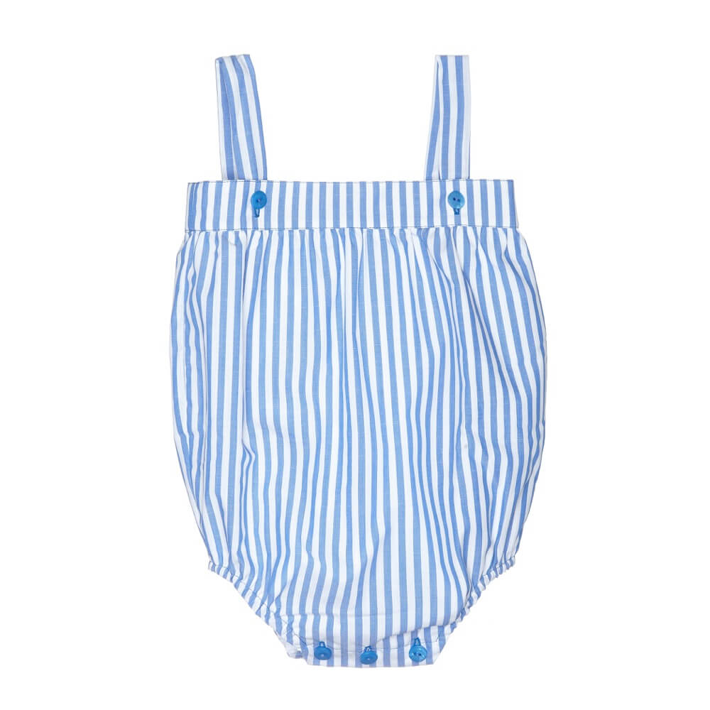 Kentia baby dungarees blue-stripe-baby-romper