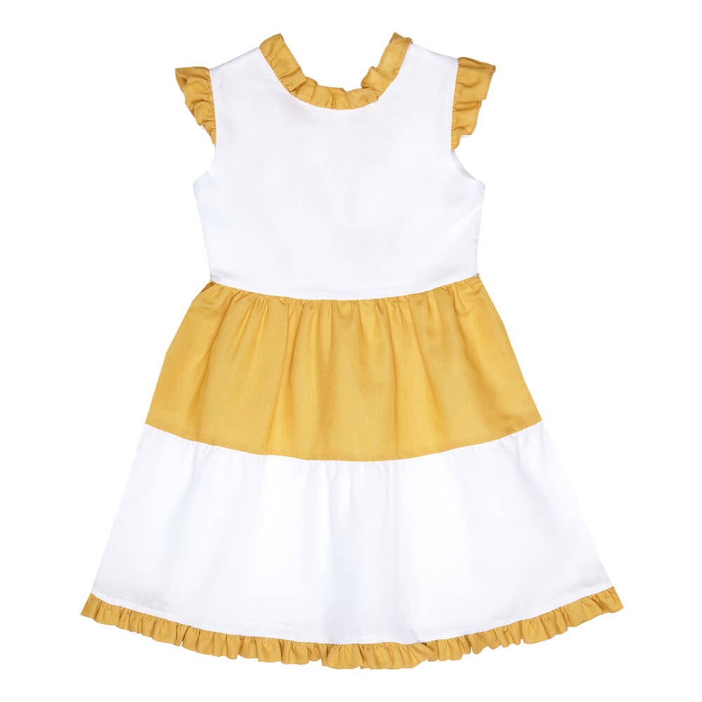Adelfina dress yellow-and-white-frill-dress