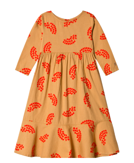 Gold dress girls-printed-dress
