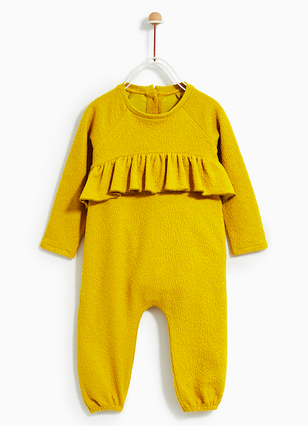 Ruffled jumpsuit ochre-ruffle-romper
