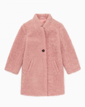 Teddy coat pink-fluffy-girls-coat