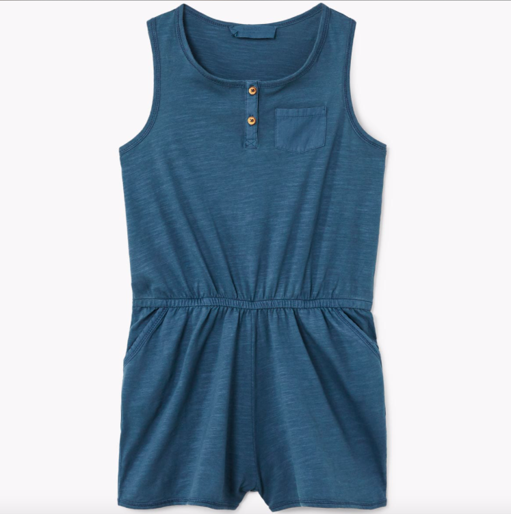 Cotton short jumpsuit blue-cotton-playsuit
