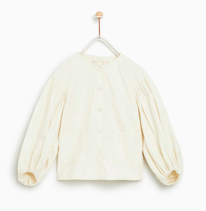 Poplin shirt cream-girls-shirt