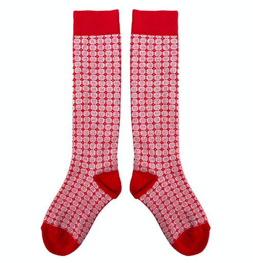 Knee high socks red-print-socks