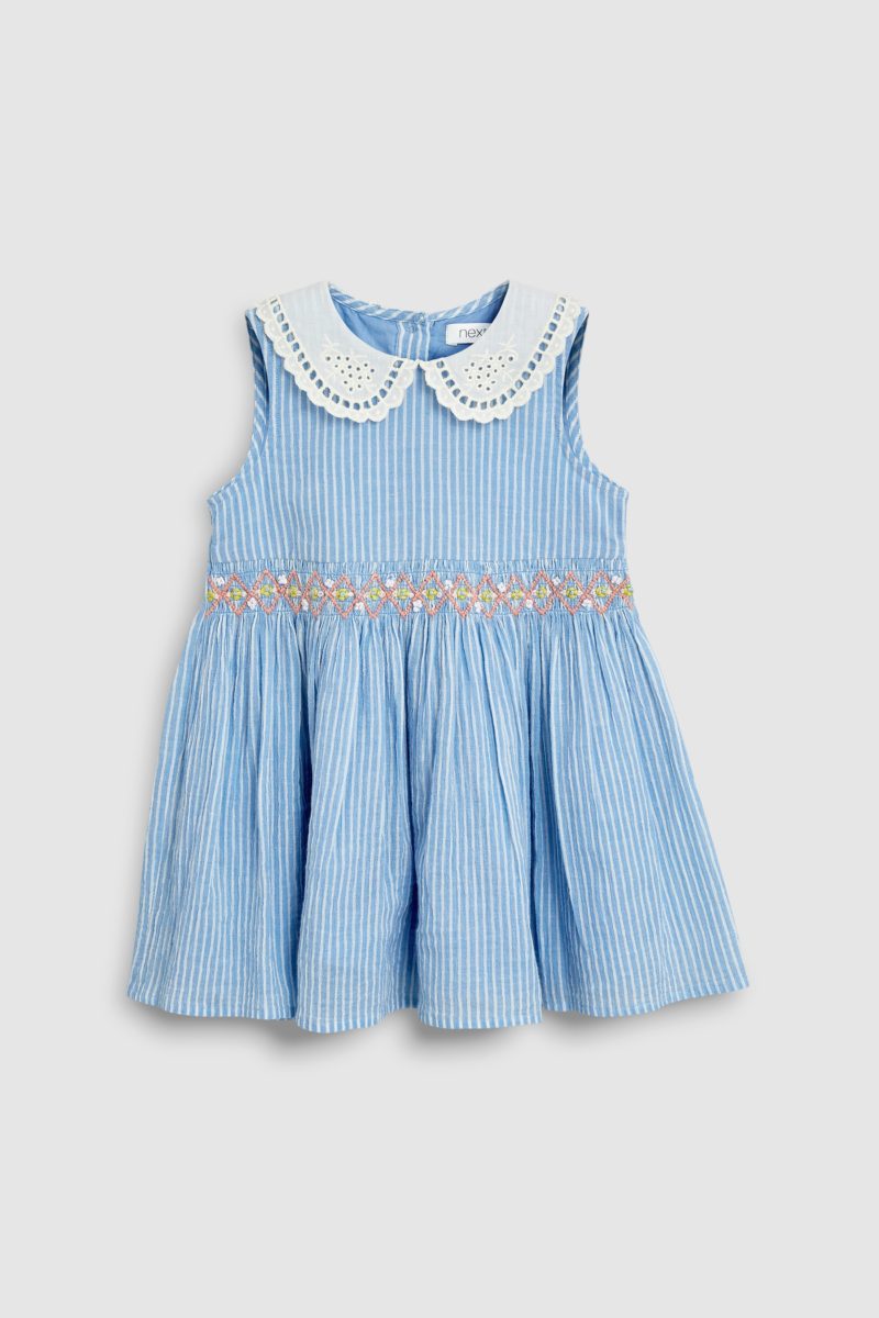 Blue shirred collar dress blue-shirred-collar-dress