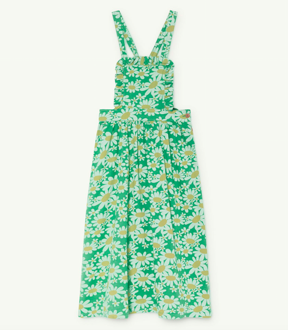 Green cow dress girls-green-floral-dress