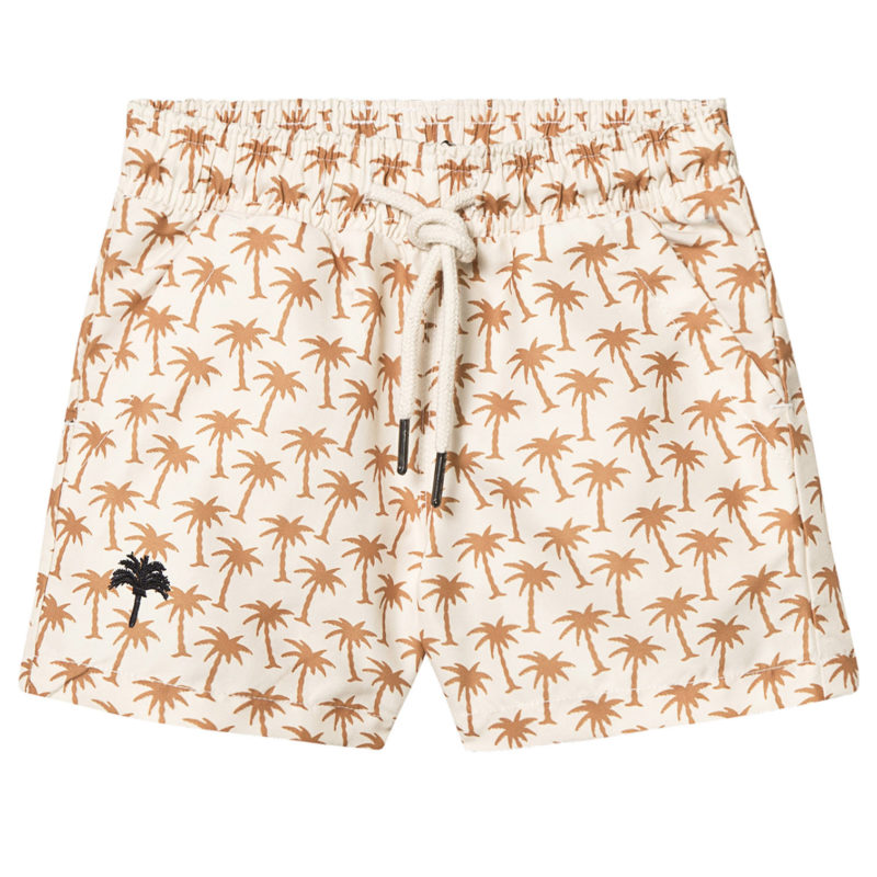 Palm print shorts beige-palm-swim-shorts