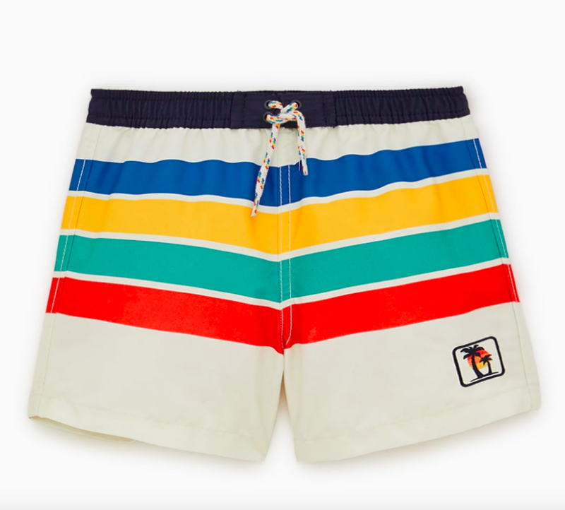 Striped bermuda shorts rainbiow-stripe-swim-shorts