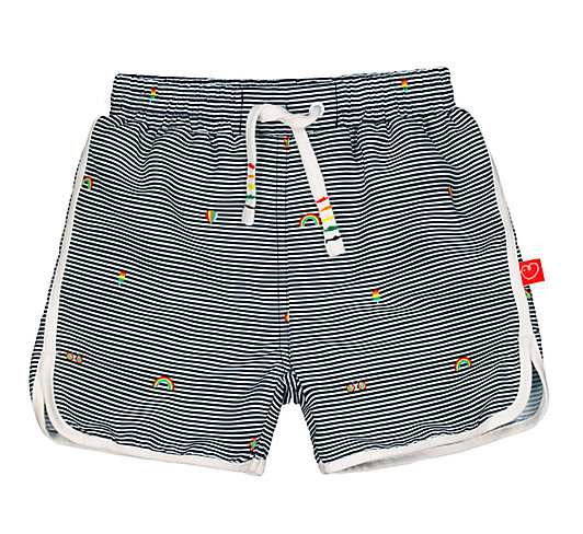 Denim stripe swim shorts striped-denim-swim-shorts