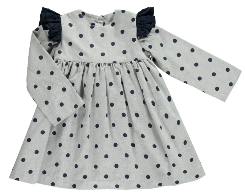 Polka dot dress girls-grey-navy-polka-dot-dress