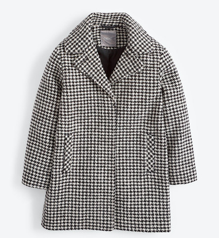 Check wool coat girls-monochrome-check-smart-coat
