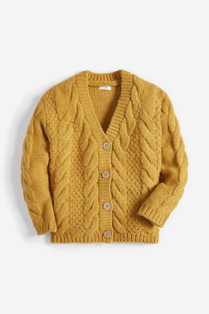 Cable knit cardigan girls-ochre-cable-knit-cardigan