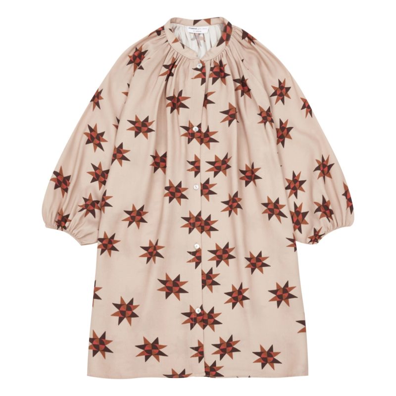 Star print dress girls-pink-star-dress