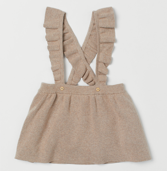 Knit skirt knit-skirt-frill-braces