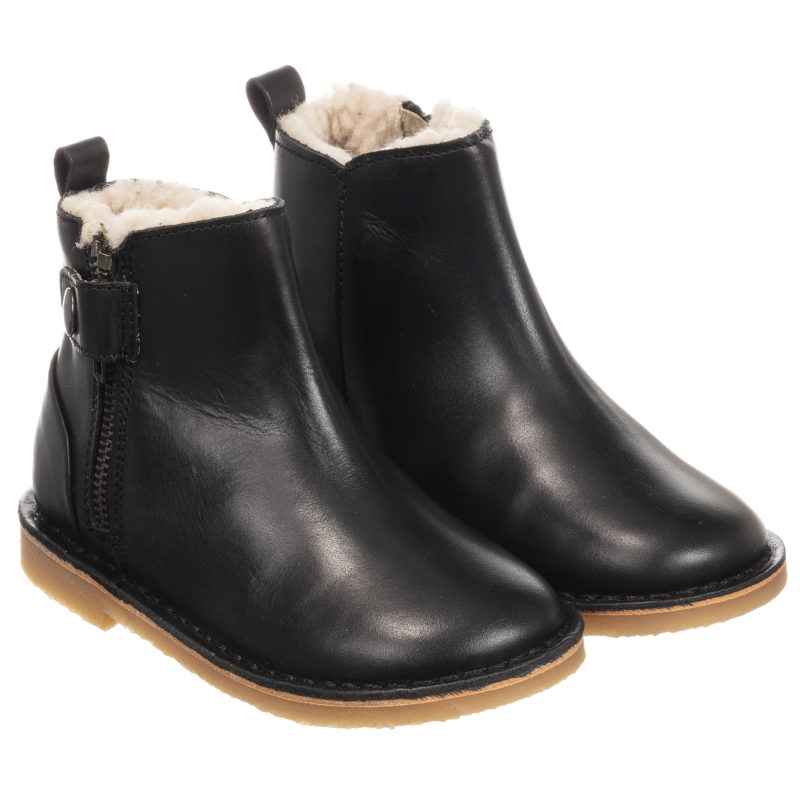 black-leather-ankle-boots