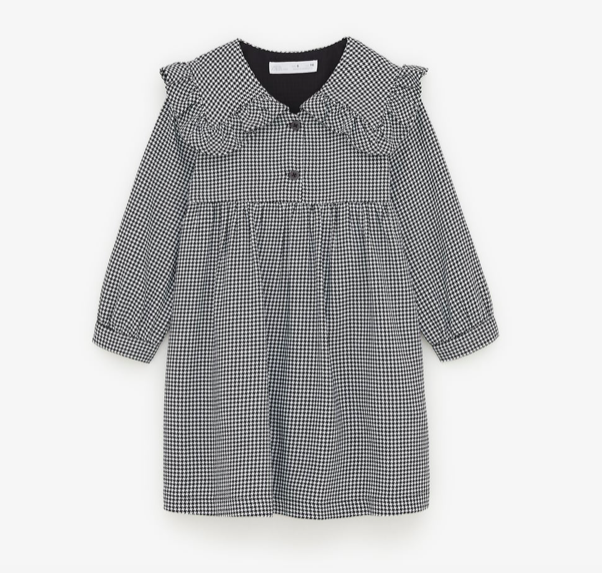 Houndstooth dress houndstooth-puritan-collar-dress
