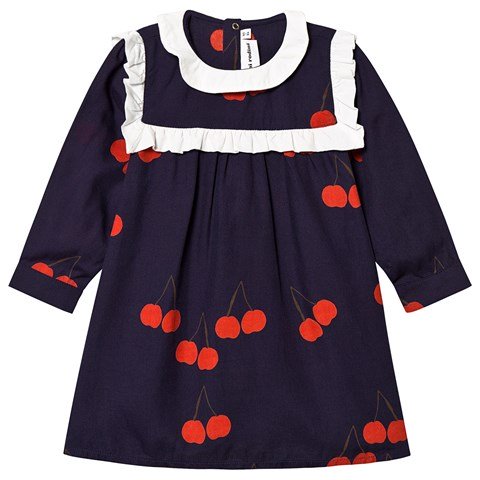 Cherry print dress navy-cherry-print-frill-dress