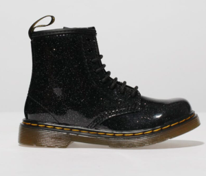Black glitter boots