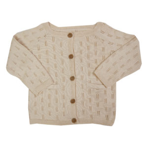 Cream openwork cardigan