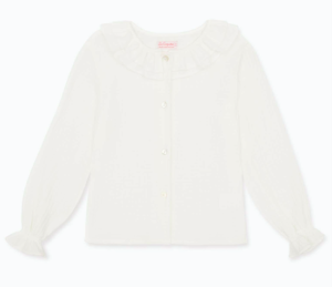 White frill collar shirt