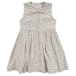 buttercup floral sleeveless collar dress