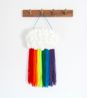 Rainbow cloud wall hanging