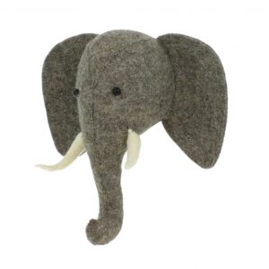 Felt elephant wall head