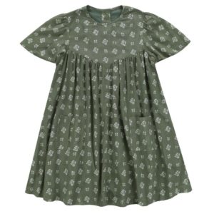 green floral smock dress