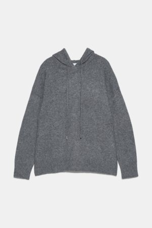 Grey knit hoodie