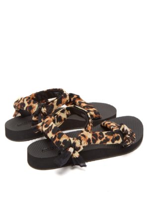 Leopard print trek sandals