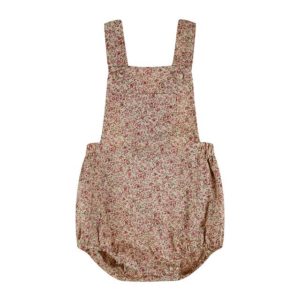 pink ditsy floral romper
