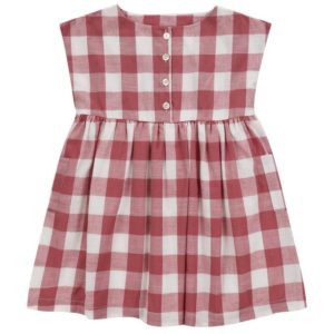red gingham cotton dress