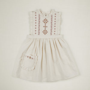 white frill embroidered dress